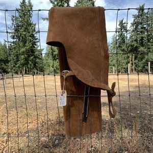 NWT Barnstable English Schooling Chaps, Genuine Suede Leather [Horse Tack]